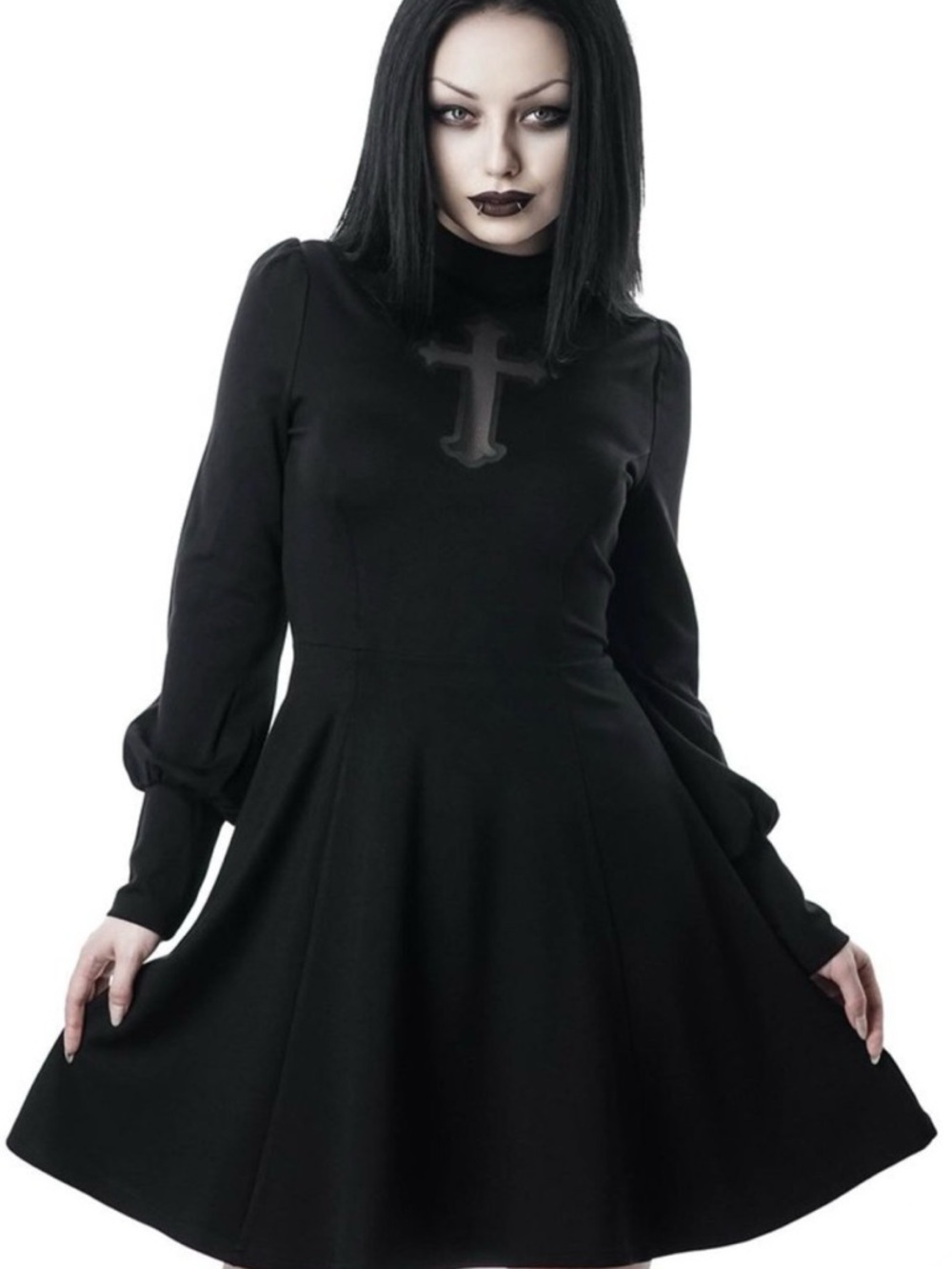 Killstar gothic “crossed out” skater dress